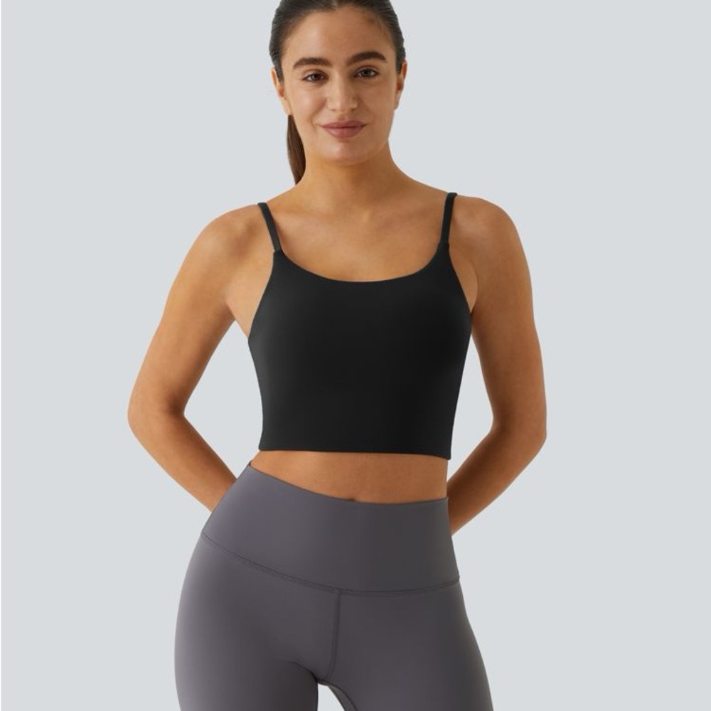 085HO.- Basic Padded Workout Cropped Tank Top. Size XSmall